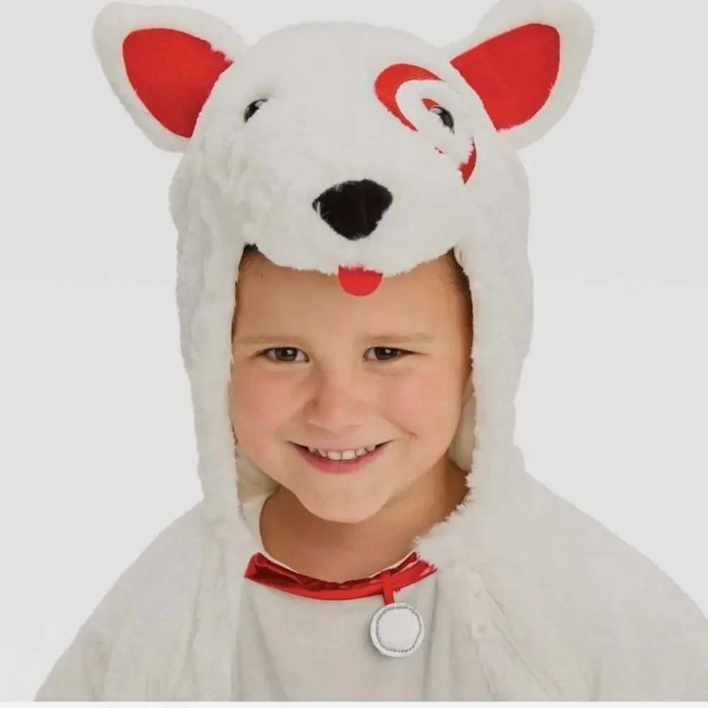 Toddler Kids Plush Bullseye 2T-3T Fuzzy Target Dog Halloween Costume